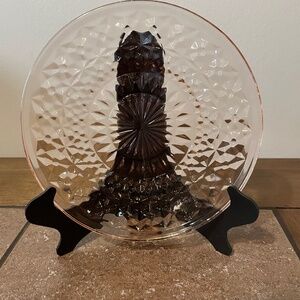 Pink Holiday Jeanette Button & Bows Saucers